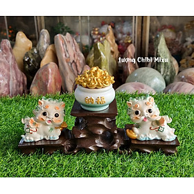 Mua Cặp Kỳ Lân trắng kèm chậu vàng và chân đế tam cấp vuông
