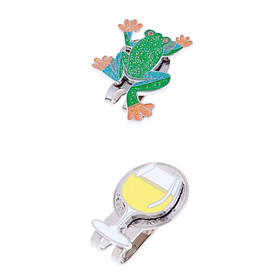 2pcs  Cap Clip with Detachable Golf Ball Marker Fits Golf Visor Gift