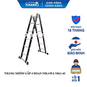 Thang Nhôm Gấp 3 Khúc Nikawa NKG-43 - Đen