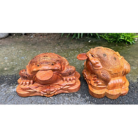 Mua TƯỢNG CÓC THIỀM THỪ PHONG THỦY CẦU TÀI LỘC BẰNG GỖ HƯƠNG ĐÁ KT 30×20×15CM