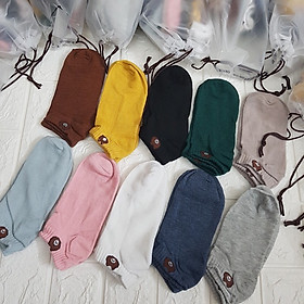 SET 10 ĐÔI TẤT ĐẦU GẤU CỔ NGẮN