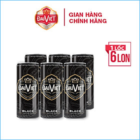 [Lốc (06) lon 330ml] Bia Black Đại Việt, Bia đen sản xuất theo luật bia tinh dòng của Bia Đức, không hóa chất, Bia việt dành cho người có gu