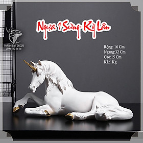 Mua Tượng Ngựa Trắng 1 Sừng  Unicorn Tượng Kỳ Lân Phong Cách Châu Âu Trang Trí Nội Thất  Quà Tặng Tân Gia Khai Trương