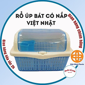 Rổ úp bát có nắp Việt Nhật, Kệ úp chén bát nhà bếp MS 5568 -br01331