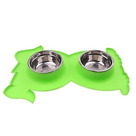 No-Spill and Non-Skid Pet Double Bowl Dog Cat Food Water Feeder
