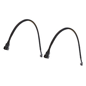 2Pcs 30cm 4Pin PWM Fan Cable Extension Male to Female Sleeved