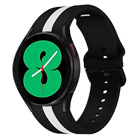 Mua Dây Silicone sọc hai màu khóa active cho Galaxy Watch 6 / 6 Classic / Watch 5 / 5 Pro / Watch 4 / 4 Classic Size 20mm - Hàng Nhập Khẩu