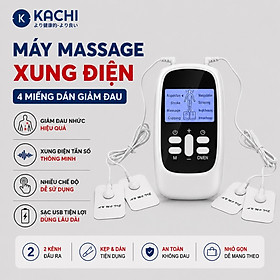 Máy Massage Xung Điện 4 Miếng Dán, 15 Mức Cường Độ, 8 Chế Độ, Giảm Đau Nhức, Tăng Cường Tuần Hoàn Máu Kachi MK46 - Hàng chính hãng