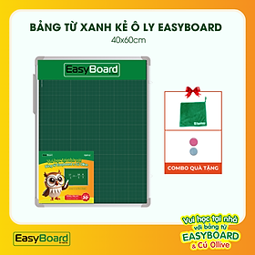 Bảng Từ Xanh Easyboard Tân Hà - KT 40x60cm, 60x80cm, 60x100cm, 80x120cm - Bảng Xanh Viết Phấn - Tặng Phụ Kiện