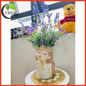 Mua Hoa giả  bình hoa cô gái mộng mơ cắm sẵn hoa cao 36-42cm tùy mẫu hoa trang trí nhà cửa  cửa hàng  văn phòng  làm quà tặng