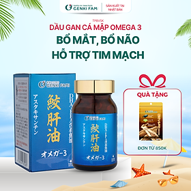 Dầu Gan Cá Mập Omega 3 Astaxanthin Genki Fami Nhật Bản, Bổ Mắt, Bổ Não Tốt Cho Tim Mạch Hộp 90 viên