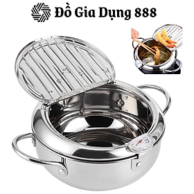 Nồi Chiên Ngập Dầu Casani Fryer Pot, Lò Chiên Nhiều Dầu, Nồi Chiên Ngập Dầu, Dung Tích 2.2L Và 3.3L, Thiết Kế Sâu Lòng, Đáy Nồi Với 3 Lớp Thép Không Gỉ Cao Cấp, Tương Thích Với Các Loại Bếp, Đồng Hồ Đo Nhiệt Gắn Trên Nồi, Nhập Khẩu Đức, Bảo Hành 12 Tháng