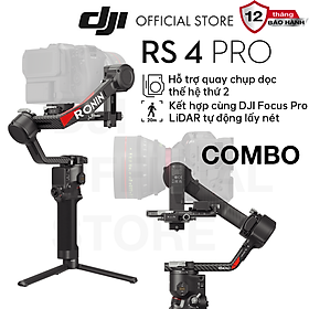 Gimbal máy ảnh DJI RS 4 PRO chống rung cho camera DSLR và Mirrorless tải trọng 4,5kg, quay dọc linh hoạt (DJI RS 4 PRO) - Hàng chính hãng