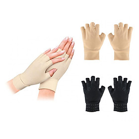 2 Pairs Arthritis Gloves Compression Fingerless Gloves Magnetic Anti-Arthritis Therapeutic Fingerless Gloves Hand Pain Heal Joints Relief