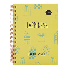 Sổ LX Twin Notebook Happiness Motto A6 120 Trang (10.5 x 14.8 cm)