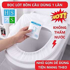 Mua (Gói 10 cái) Bọc lót nắp bồn cầu toilet dùng gia đình sạch sẽ không thấm nước tiện mang theo du lịch - HS Shop Đà Nẵng