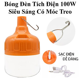Bóng Đèn Tích Điện 100W Siêu Sáng Có Móc Treo