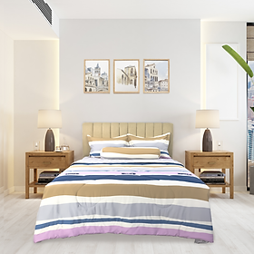 Bộ drap, áo gối Kèm mền chần Stefani chất Cotton nhung mềm mịn mát - màu sắc trẻ trung đủ kích thước mẫu mới 2024