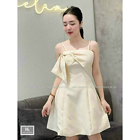 Đầm Dự Tiệc Hai Dây Kết Nơ Có Mút Ngực - Hậu Nguyễn Store