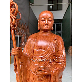 Tượng phật ngài mục kiền liên bồ tát bằng gỗ hương đá kt cao 60x22x22cm