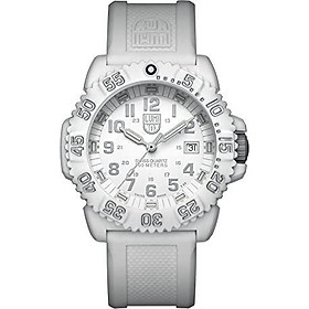 Luminox Outdoor Womens Watch Navy Seals Colormark (XS.3057.WO/ 3050 Series): Swiss Made + White Fiberglass Case Dial and Band + 200m Waterproof