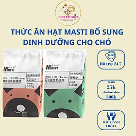 Thức ăn hạt MASTI có mix hoa quả sấy, cung cấp đủ dinh dưỡng cho chó - Gói 500g/ 1,5kg