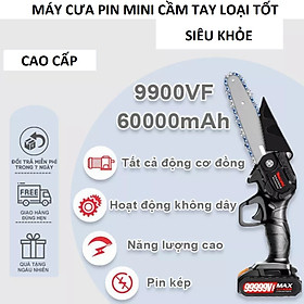 Máy Cưa Pin Cầm Tay 6 Inch 3000W mini Cao Câp cưa Gỗ Tỉa Cây Cảnh Khai Thác Vườn Tiện Dụng Loại Tốt