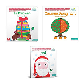Combo 3 Cuốn sách giúp bé phát triển tư duy logic về vận động: Chuyển động - Song ngữ A-V: Lễ phục sinh + Các mùa trong năm + Christmas Noel