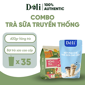 Combo Hồng trà 400gr +Bột sữa Cao Cấp 1kg Déli ,nguyên liệu chuyên dùng pha chế Trà sữa