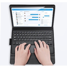 Bao da danh cho Samsung Galaxy Tab A9 Plus, Tab A9 kèm bàn phím bluetooth có bàn di chuột TouchPad hiệu Dux Ducis - Hàng Chính Hãng