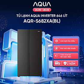 [SALE SỐC] Tủ lạnh Aqua Inverter 646 lít AQR-S682XA(BL) - Bảo hành 2 năm - Freeship toàn quốc - Hàng chính hãng