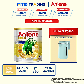 Bao bì mới - Sữa Bột Anlene Gold Hương Vanilla (Hộp Thiếc 800g)