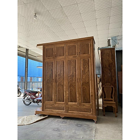 Mua tủ áo hương xám mẫu mới bên hông trưng đồ 2 tầng