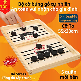 Bộ Cờ Búng Bàn Đấu Ice Hockey Bằng Gỗ - Chọn Size -  Foosball Winner, Sling Puck - Bắn Bi Gỗ Xuyên Lỗ Chính Hãng