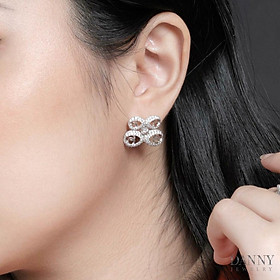 Bông Tai Nữ Bạc 925 Danny Jewelry Xi Bạch Kim Đính Đá CZ NI4GZ005