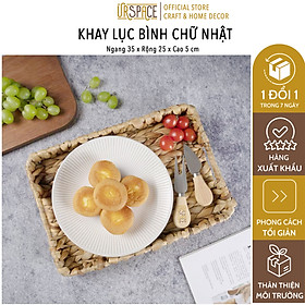 Mua Khay bánh lục bình chữ nhật URSPACE trang trí decor bếp phong cách mộc mạc đơn giản / RECTANGLE HYACINTH TRAY