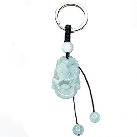 Móc khóa 12 Con Giáp Cẩm Thạch tự nhiên - Tuổi Hợi | MKJADHOI12 VietGemstones