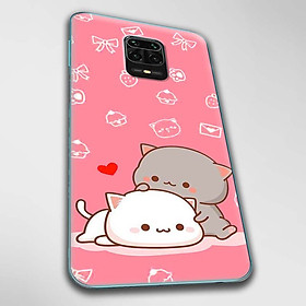 Ốp lưng dành cho Xiaomi Redmi Note 9, 9 Pro, 9S mẫu Mèo mập nền hồng