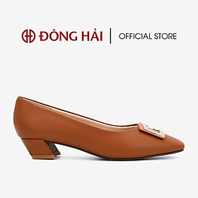 Giày cao gót nữ Đông Hải thiết kế mũi  vuông hiện đại gót vuông cách điệu cao  3cm - G81H7