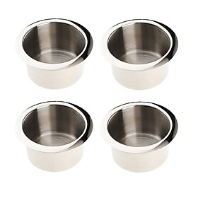 4 Stainless Steel Cup Drink Holder Polished for Marine Car Truck Camper RV