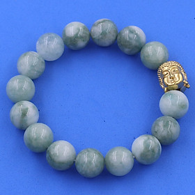 Vòng chuỗi đeo tay đá cẩm thạch xanh xám 12 ly charm đầu Phật Như lai, Như lai Phật tổ, vòng chuỗi phong thủy, A DI ĐÀ