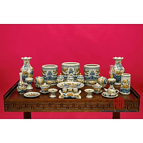 Mua Set Ban Thờ Men Rạn Đắp Nổi Bát Tràng 127cm