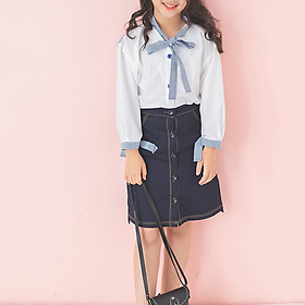 Chân váy kaki không phối túi LoveKids – đen - SS2019 - 6Y