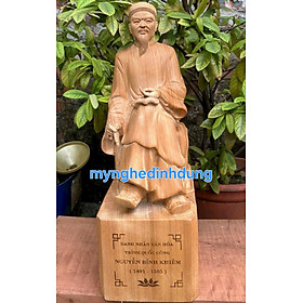 Tượng nguyễn bỉnh khiêm bằng gỗ ngoc am thơm nức cao 30x15x11cm 