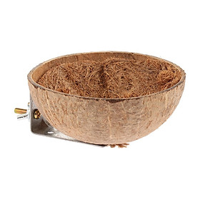 Natural Coconut Shell  Hut Cage Feeder Toy for Pet Parrot Bird