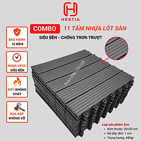 Mua COMBO22 Vỉ lót sàn nhựa uPVC cao cấp 3T-450  Tấm nhựa trải sàn trang trí ban công / sân vườn / sân thượng  lót sàn chống trơn trượt nhà tắm / bể bơi - Hàng Việt Nam chất lượng cao