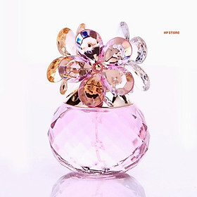 Nước Hoa Nữ Happy Flower Nắp Hoa Pha Lê, Thơm Lâu Thiết Kế Sang Trọng Quyến Rũ 60ml - Nước Hoa Pha Lê Hồng