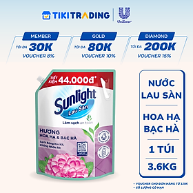 Nước Lau Sàn Sunlight Tinh Dầu Thảo Mộc Hương Hoa Hạ Bạc Hà Túi 3.6KG