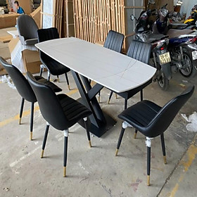 Mua Bàn ghế ăn mặt đá phiến kèm 6 ghế Loft