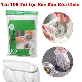 Túi lọc rác bồn rửa chén tiện lợi, túi lưới lọc rác bồn rửa chén thông minh (set 100 túi)